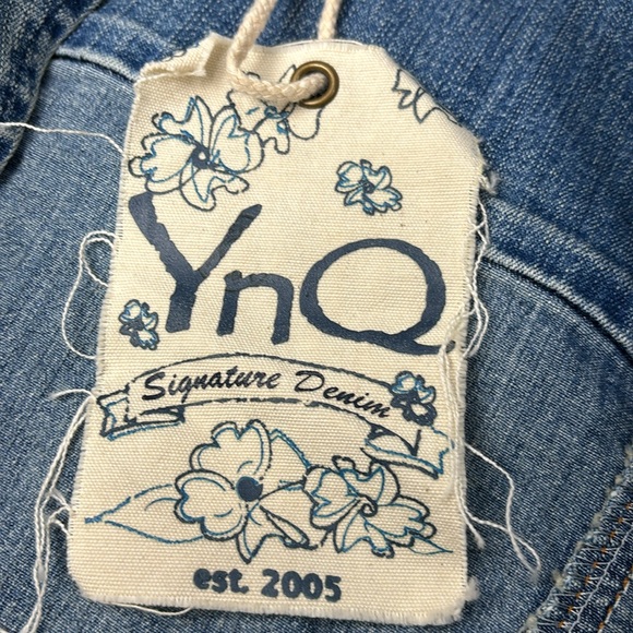 NWT - YNQ - Distressed Crop/Cropped Jean Jacket - Sz M - Picture 14 of 16